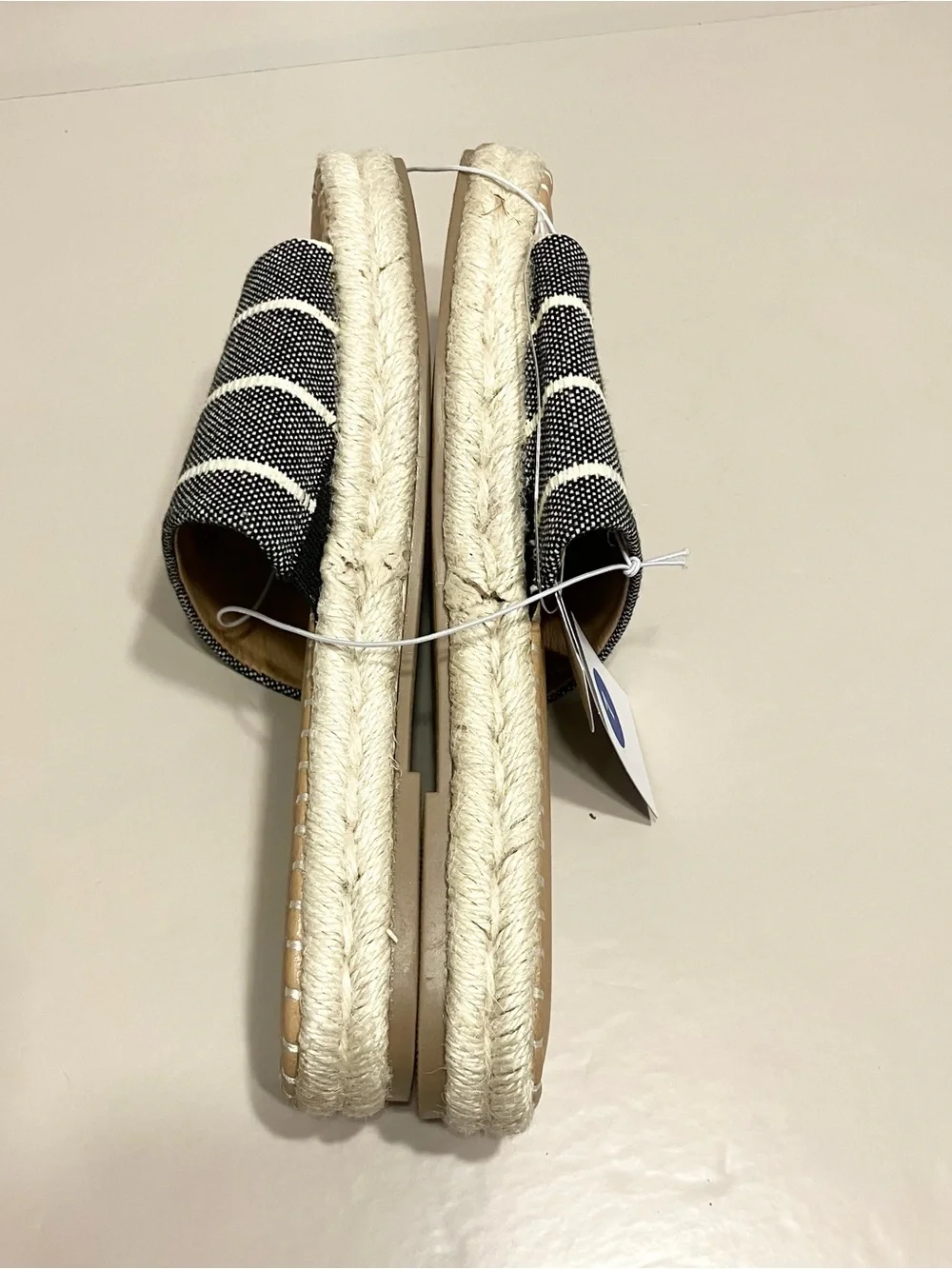 Universal Thread Womens Haddie Espadrille Slide Sandals black/white stripes Sz 7